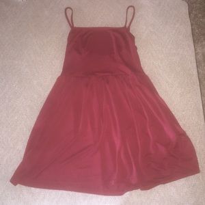 Maroon mini skater dress